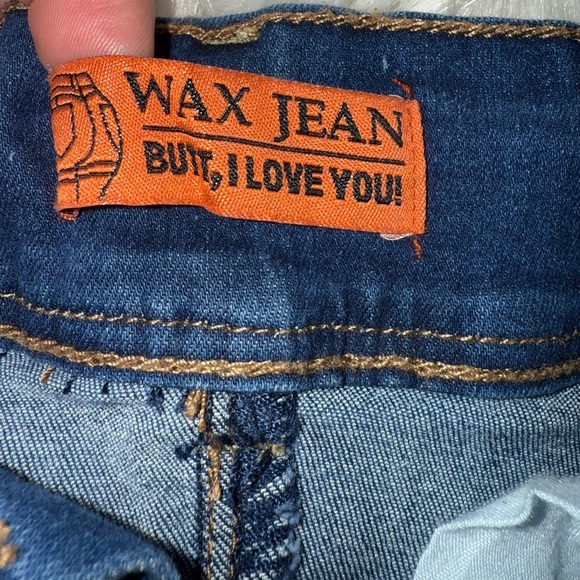 Wax Jean Butt I Love You Womens Blue Jean Stretch Drawstring Shorts Size Small - Picture 4 of 12